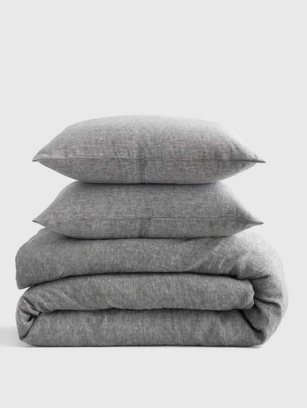 NEW QUINCE European Linen Chambray Duvet SET Cover Charcoal Full/Queen NEW